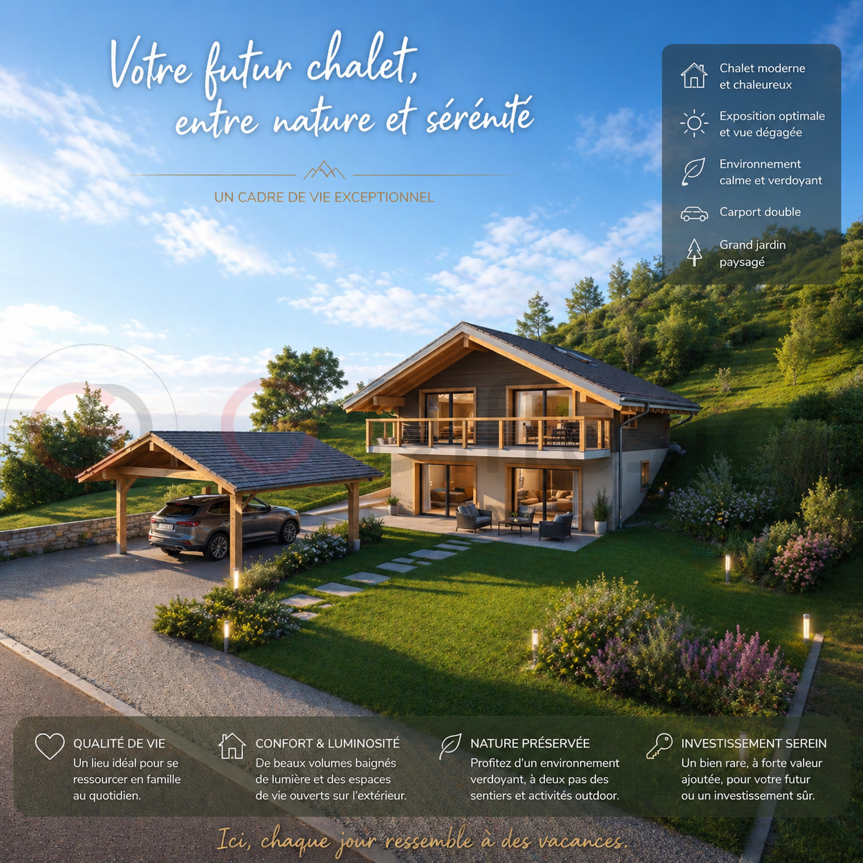 À vendre – Promotion : superbe villa neuve aux Posses-sur-Bex, à quelques minutes de Gryon